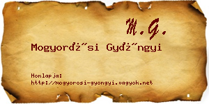 Mogyorósi Gyöngyi névjegykártya